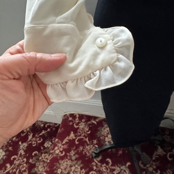 Kenar Cream Ruffle Front Blouse - Picture 3 of 4